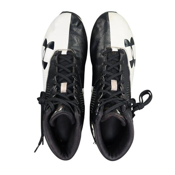 Under Armour Shoes Mens 13 Cleats Football Renegade High Top Sport Black White